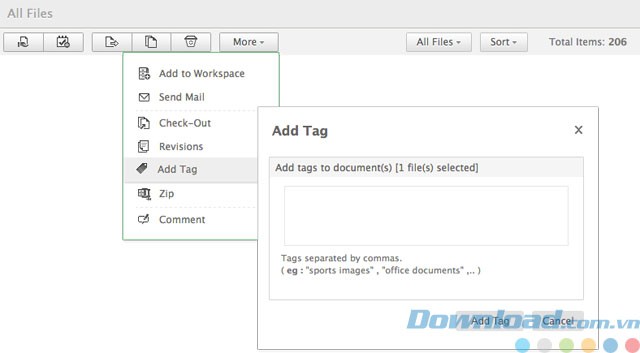 Sử dụng thẻ đánh dấu để quản lý file