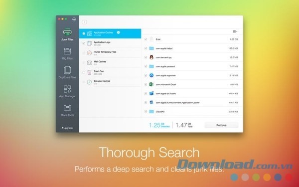 Dr. Cleaner cho Mac tìm kiếm toàn bộ các file rác làm hao phí tài nguyên hệ thống