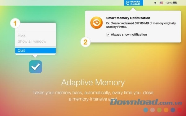 Dr. Cleaner cho Mac tự động làm sạch bộ nhớ