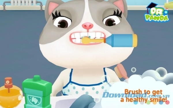 Dr. Panda Bath Time cho Android hướng dẫn bé đánh răng đúng cách
