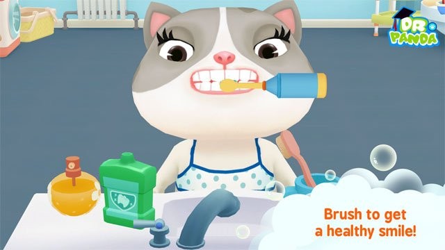 Các bạn động vật chải răng hàng ngày trong Dr. Panda Bath Time