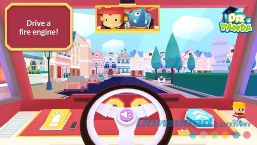 Dr. Panda Firefighters cho iOS để bế trải nghiệm cảm giác lái xe cứu hỏa y hệt thực tế