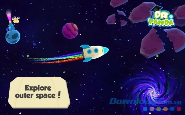 Dr. Panda in Space cho Android có thiết kế đồ họa đẹp mắt