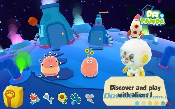 Dr. Panda in Space cho Android để bé tự do vui đùa cùng người ngoài hành tinh