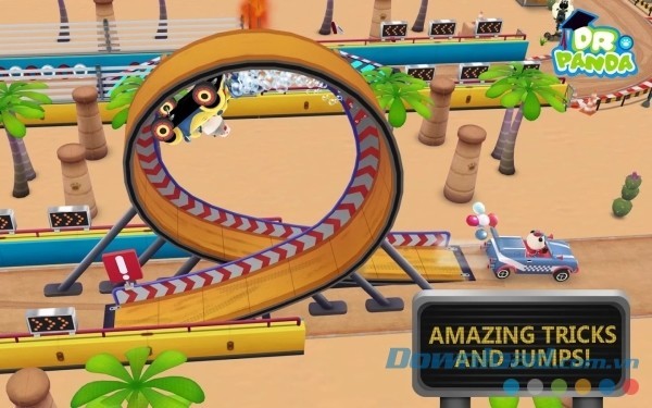Tự tay vẽ đường đua trong Dr. Panda Racers cho Android