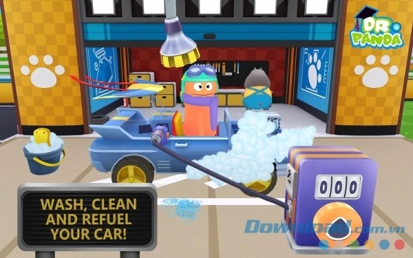 Tự tay làm sạch cho xế yêu trong Dr. Panda Racers cho Android