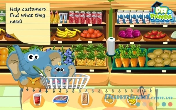 Trợ giúp khách hàng tìm thấy thực phẩm họ cần tại Dr. Panda Supermarket cho Android