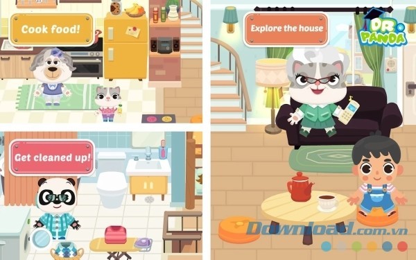 Dr. Panda Town cho Android dẫn bé đi tham quan thị trấn gấu trúc tươi đẹp