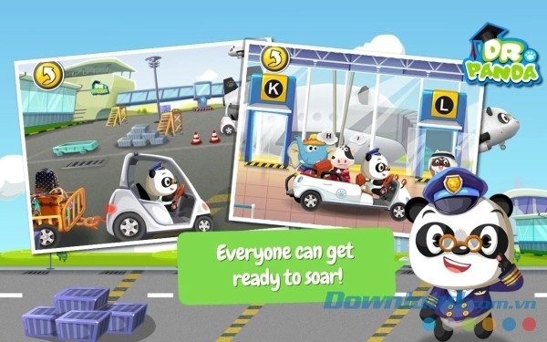 Gấu trúc sẽ dẫn bạn đi tham quan mọi ngõ ngách Dr. Panda's Airport cho Android