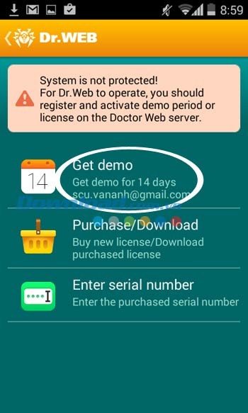 Kích hoạt Dr.Web Security Space