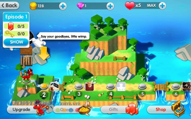 Giao diện chính của game Dragon Land