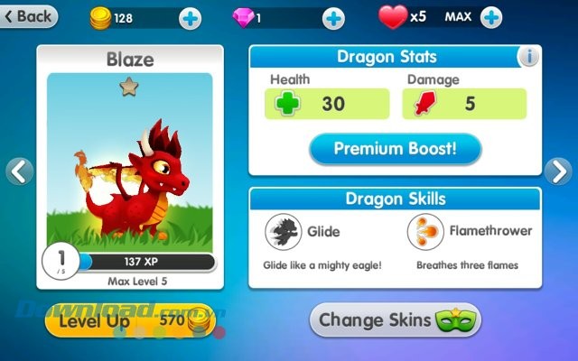 Thông tin nhân vật trong Dragon Land