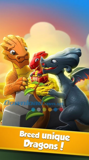 Dragon Mania Legends cho Android gồm nhiều loài rồng khác nhau