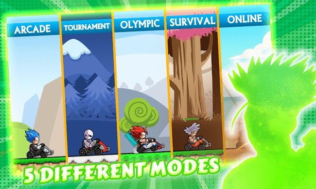 Dragon Z Super Kart với 5 chế độ chơi