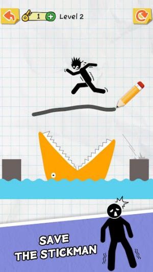 Vẽ đường để cứu stickman trong game Draw 2 Save