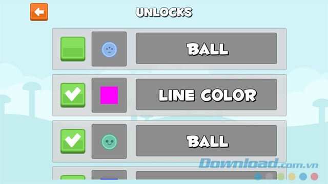 Mở khóa bóng và đường vẽ mới