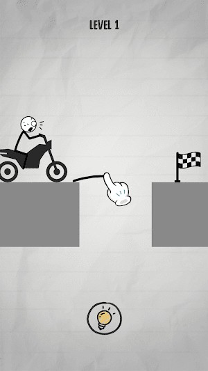 Draw Bridge Puzzle yêu cầu bạn vẽ cầu cho xe máy đi qua