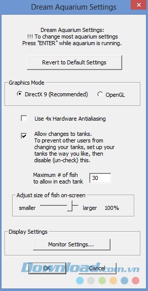 Các lựa chọn cài đặt khác