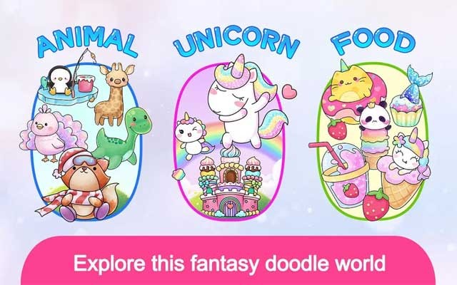 Game Dream Color Cartoon World cung cấp rất nhiều công cụ vẽ để bé tự do sáng tạo