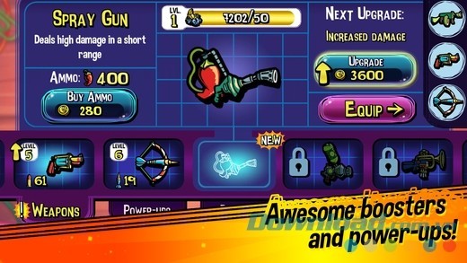 Kho vũ khí đa dạng với hệ thống nâng cấp sức mạnh tuyệt vời