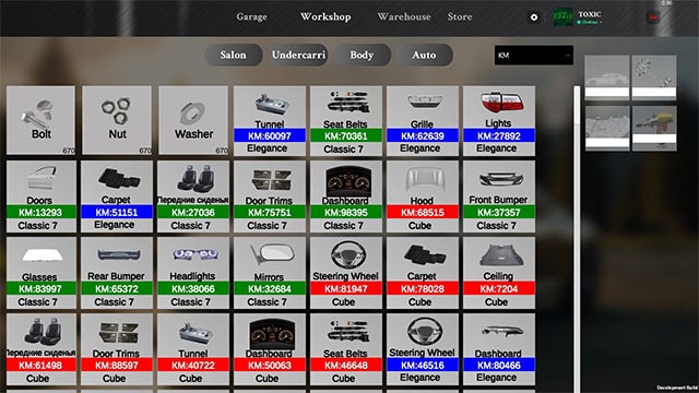 Nhận các bộ phận miễn phí hoặc mua từ cửa hàng game Dream Garage