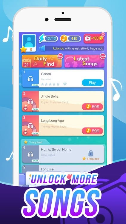 Mở khóa nhiều bài hát trong Dream Piano Tiles 2018