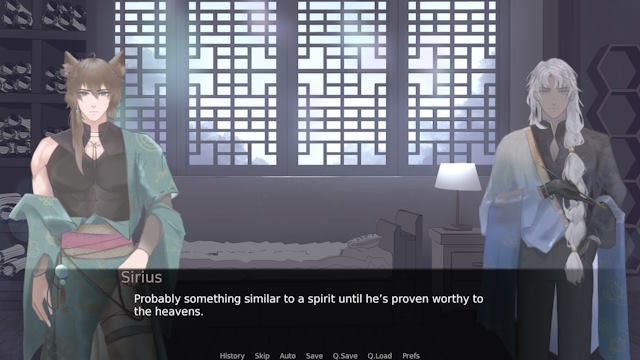 Dreaming Blue là game visual novel lãng mạn trong thế giới thần linh