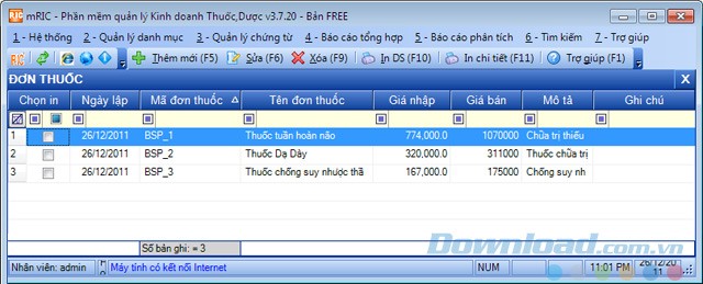 Giao diện đơn thuốc