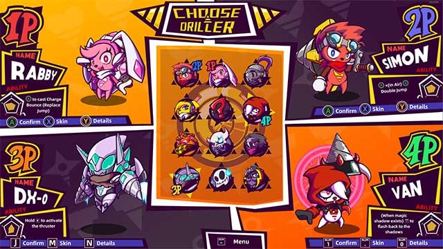 Chọn một trong 11 Driller, mỗi người có khả năng đặc biệt riêng