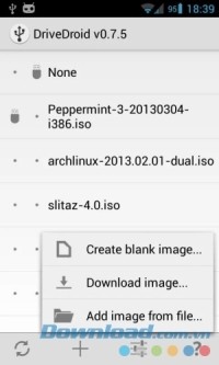 Giao diện DriveDroid cho Android