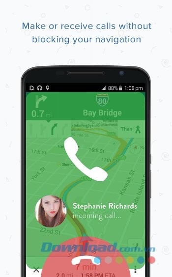 Dễ dàng gọi điện và kiểm soát đường đi với Drivemode cho Android
