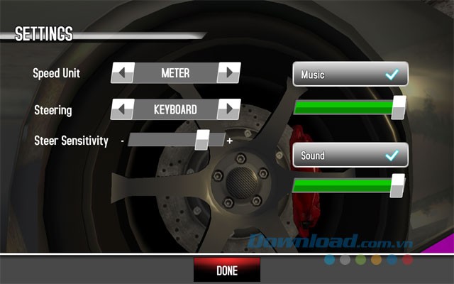 Các lựa chọn cài đặt trong game