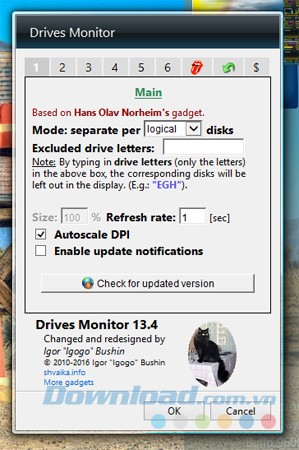 Tùy chọn của Drives Monitor