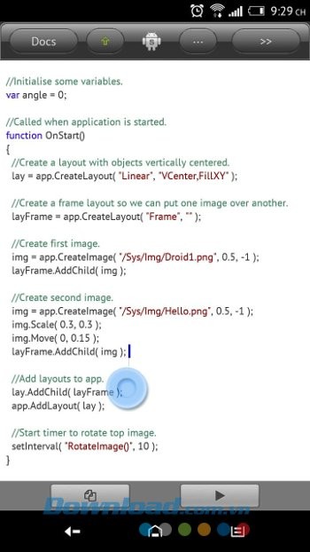 Viết ứng dụng bằng DroidScript