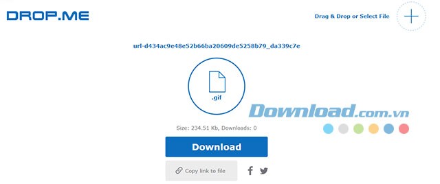 Sao chép link tải để chia sẻ cùng bạn bè