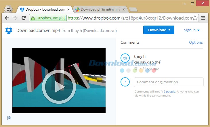 Chia sẻ video với Dropbox