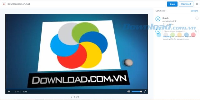 Xem chi tiết file trong Dropbox