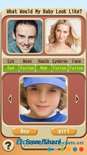 Kết quả kết hợp ảnh của bố và mẹ