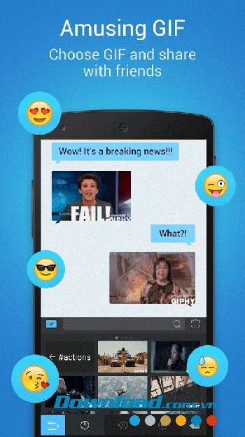 Chat bằng ảnh động với DU Emoji Keyboard