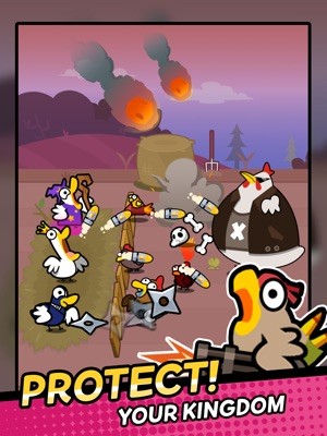 Bạn cần bảo vệ vương quốc của đàn vịt trong game Duck vs Chicken Merge Defence