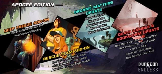 Phiên bản Apogee của Dungeon of the Endless bao gồm toàn bộ game và 5 DLC