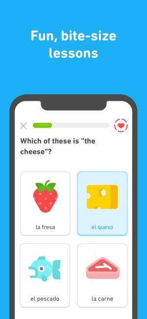 Duolingo có các bài học nhỏ, vui vẻ