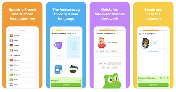 Học hơn 40 ngôn ngữ thông qua các bài học ngắn gọn, nhanh chóng