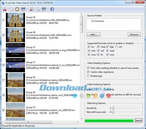 Duplicate Video Search