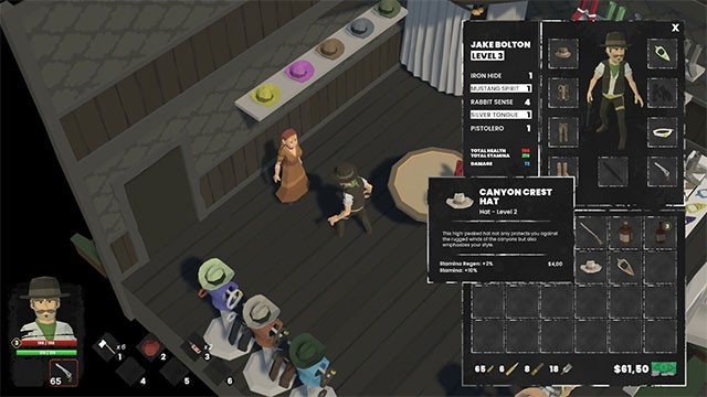 Xây dựng nhân vật cao bồi miền Tây với các đặc điểm cá nhân, kỹ năng, trang bị và nâng cấp