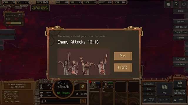 Đối đầu và chiến đấu với zombie ngẫu nhiên xuất hiện