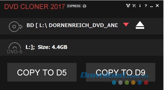 Giao diện phần mềm DVD-Cloner 2017