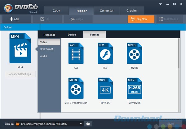 Tùy chọn Ripper của DVDFab