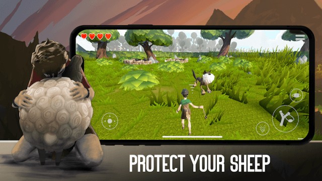Bạn vào vai cậu bé chăn cừu và phải bảo vệ những con cừu của mình trong game DvG Conquering Giants