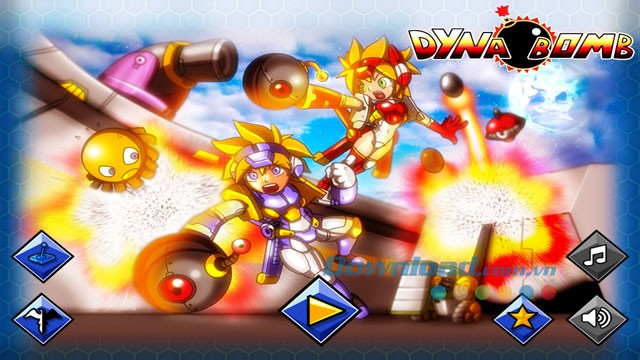 Giao diện chơi game Dyna Bomb trên Android